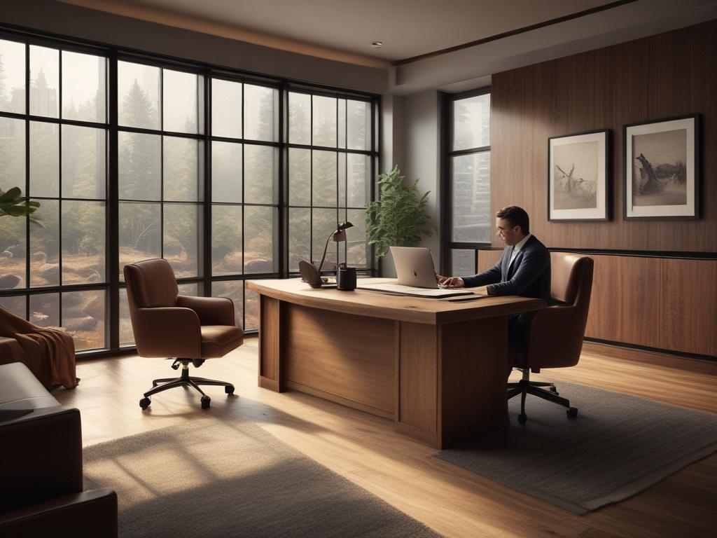 A high resolution image depicting a professional wealth manager reviewing