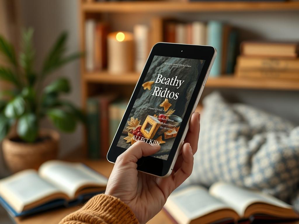 A close up shot of a hand holding a tablet