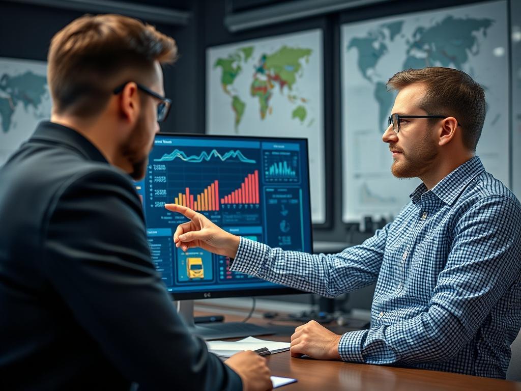 A close up shot of a logistics expert discussing freight