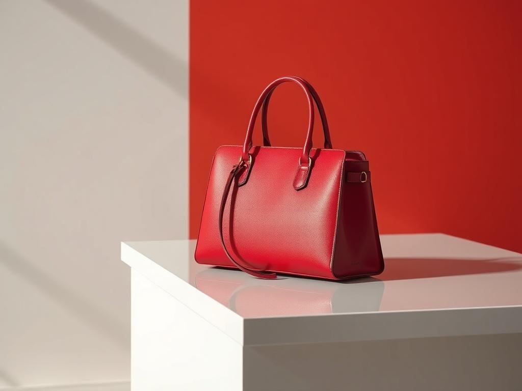 A realistic high resolution of an elegant handbag placed on