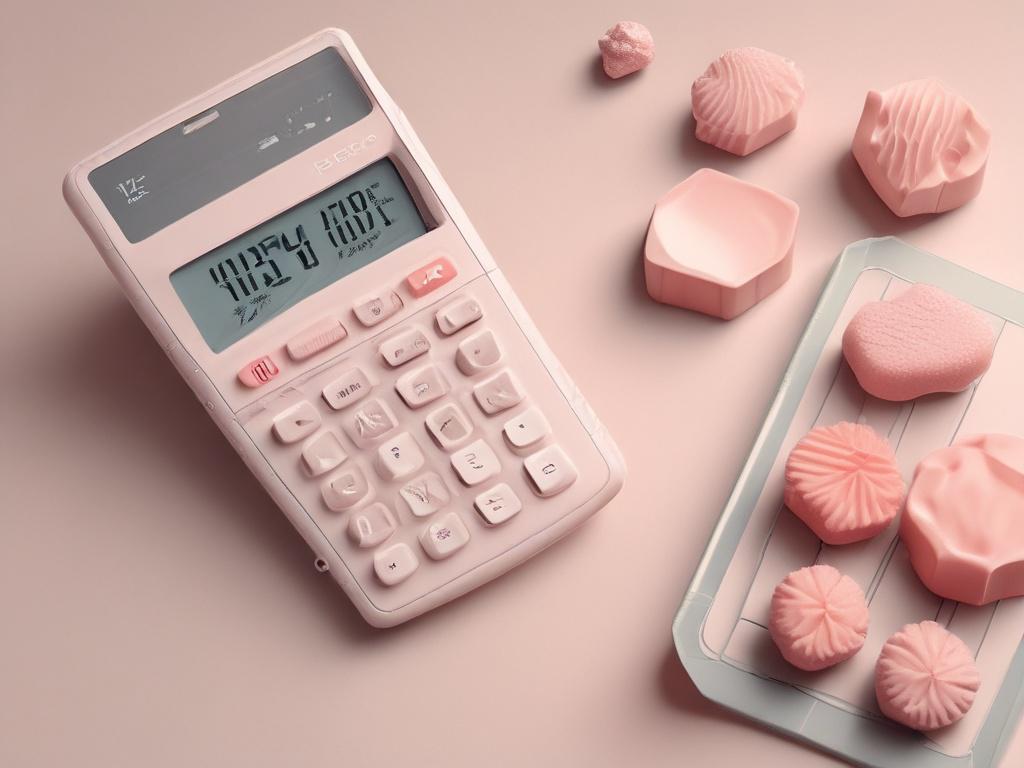 A realistic high resolution of a sleek calculator with geometric
