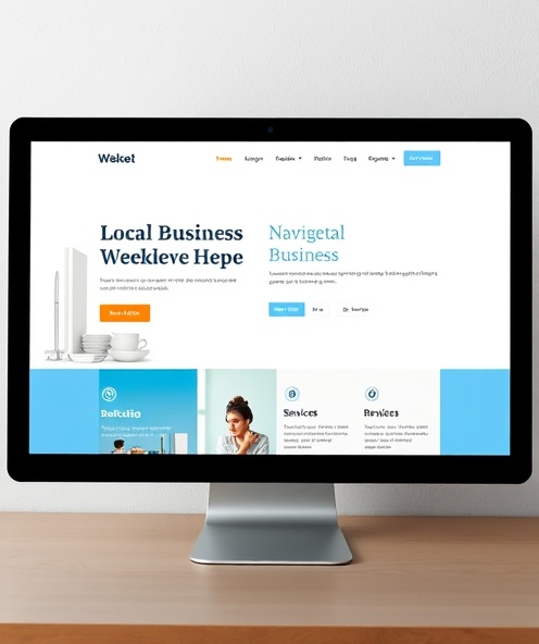 Website mockup showing a professional local business website design