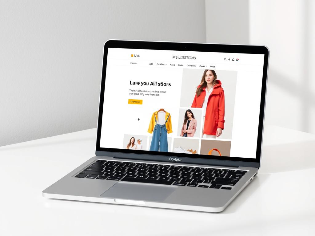 A high resolution image of a sleek e commerce website
