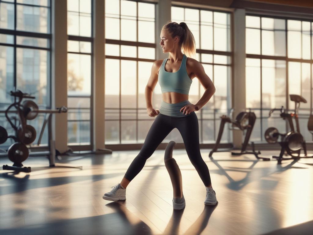 A dynamic fitness scene featuring a person engaged in a