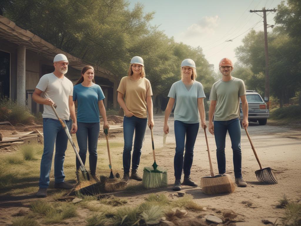 community clean-up, volunteers, teamwork, environment, beautification