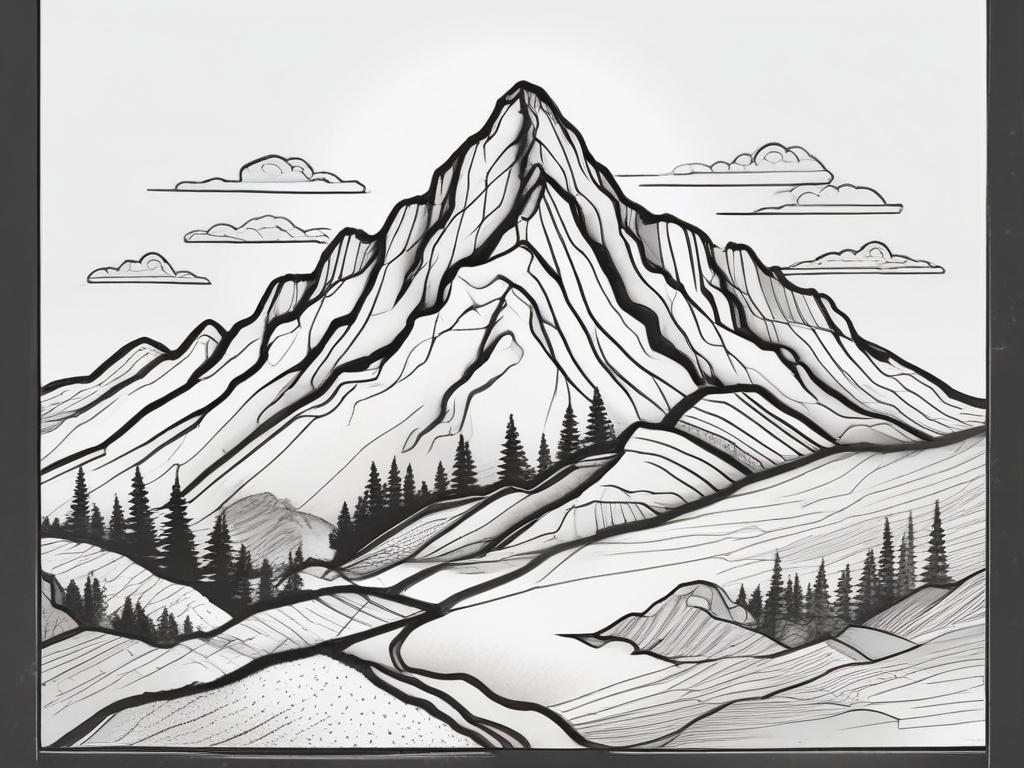 a simple black line drawing of a mountain symbolizing strength