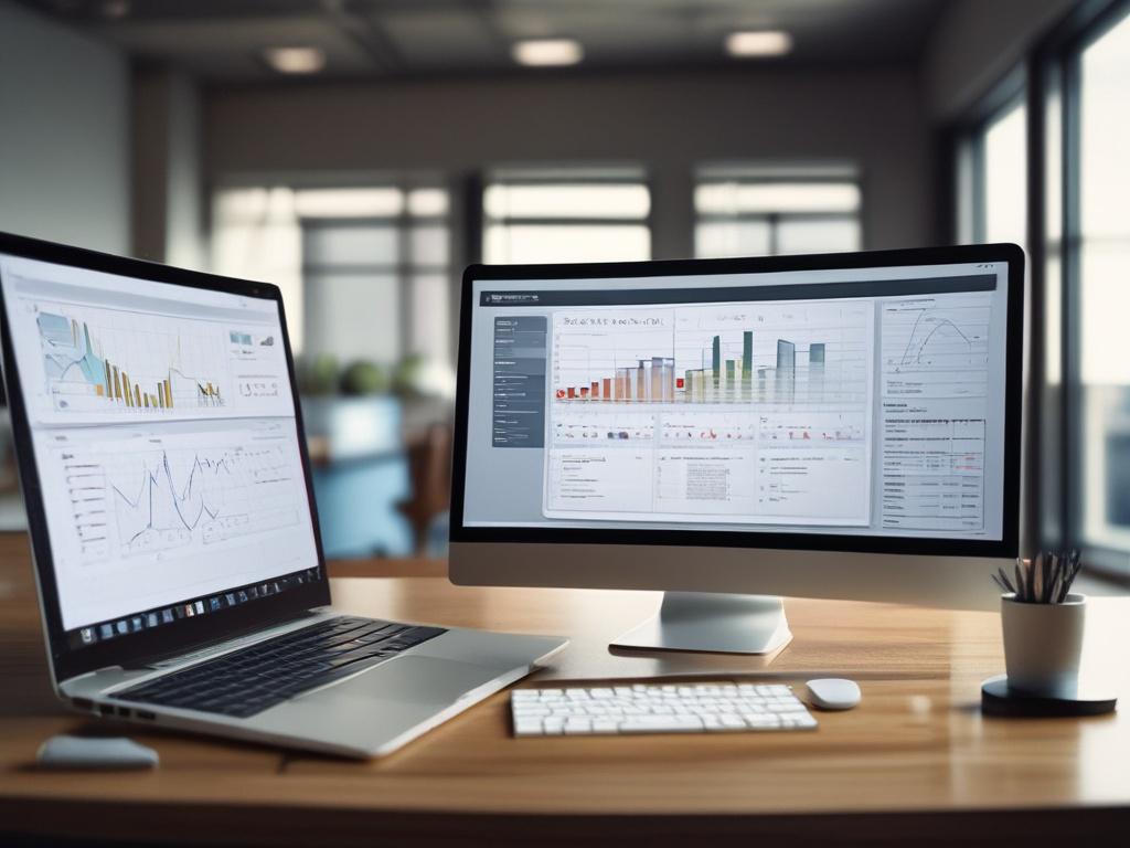 a close up of a sales dashboard on a laptop,