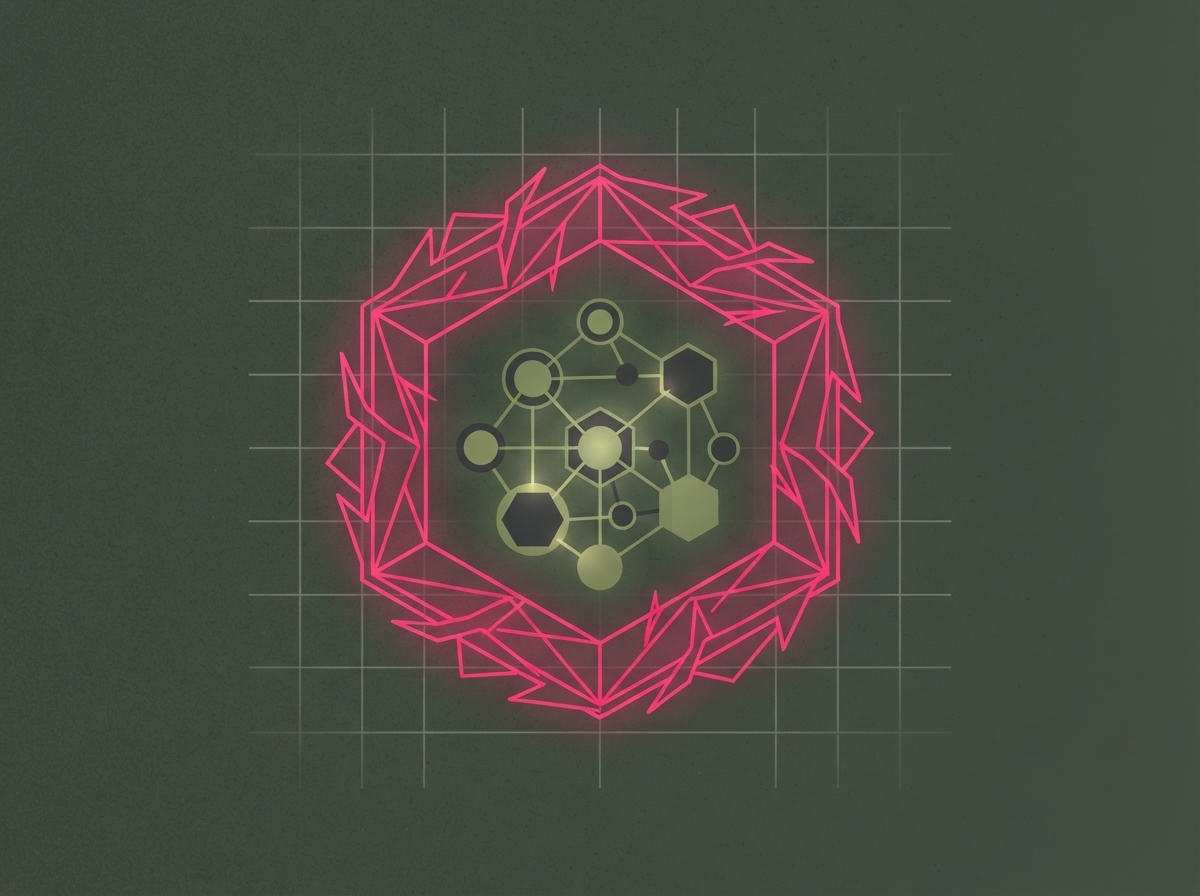 Thorn-barrier geometric perimeter lines protecting a network node cluster