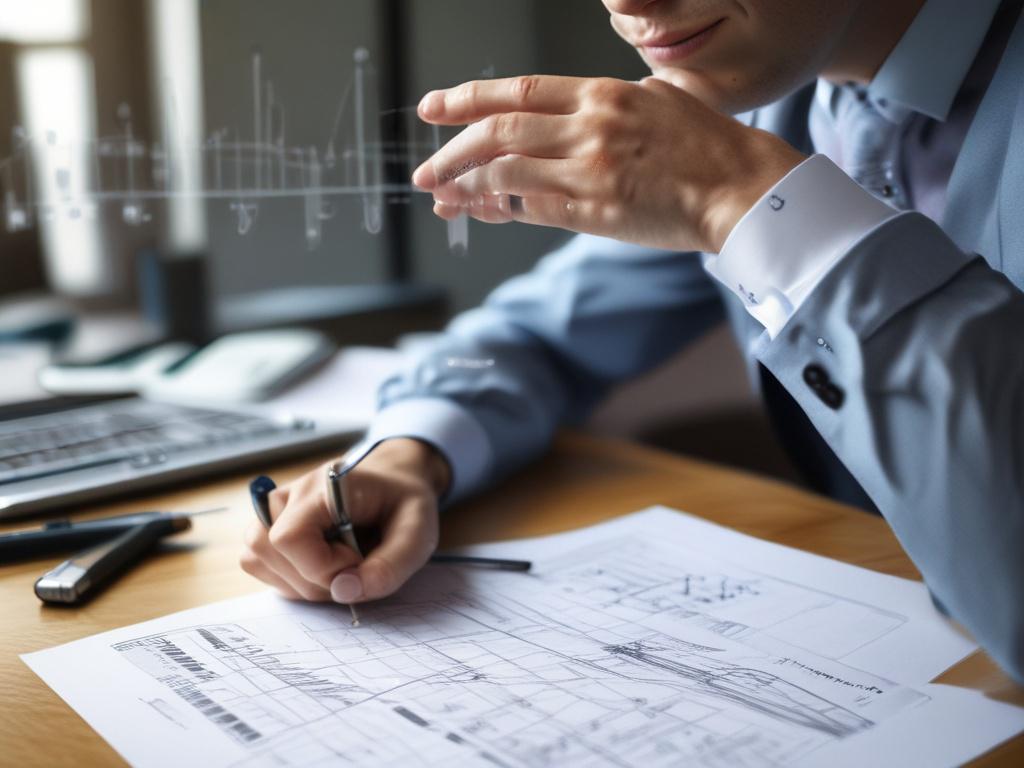 A close up shot of a financial analyst working on