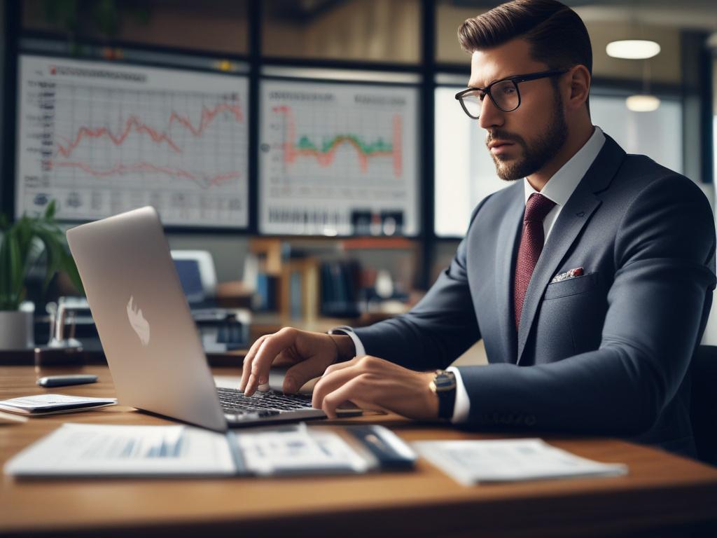 A close up shot of a financial consultant analyzing data