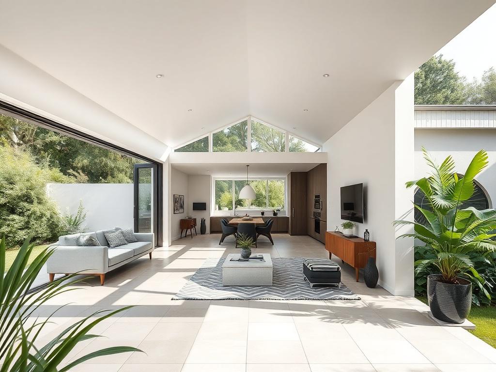 A stunning home extension that features an open concept living