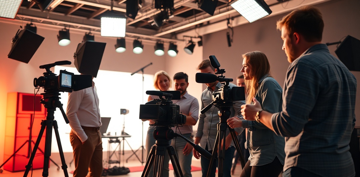 Production team collaborating