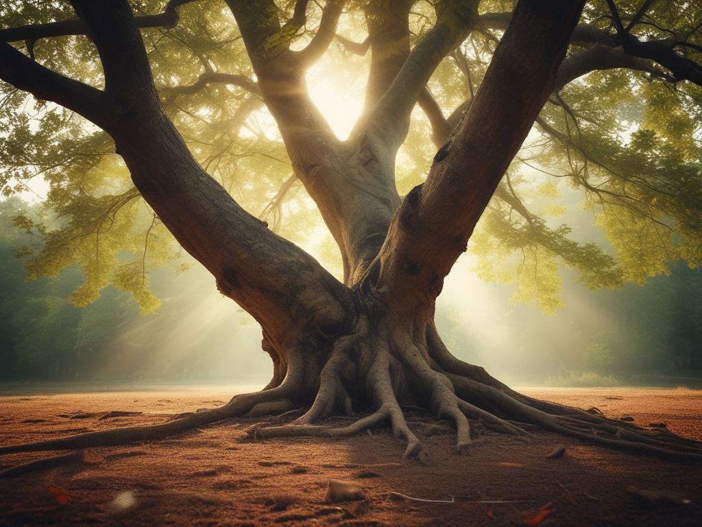 A realistic high resolution of a serene landscape featuring a