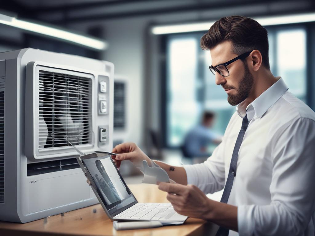 A professional consultant discussing air conditioning solutions with a client