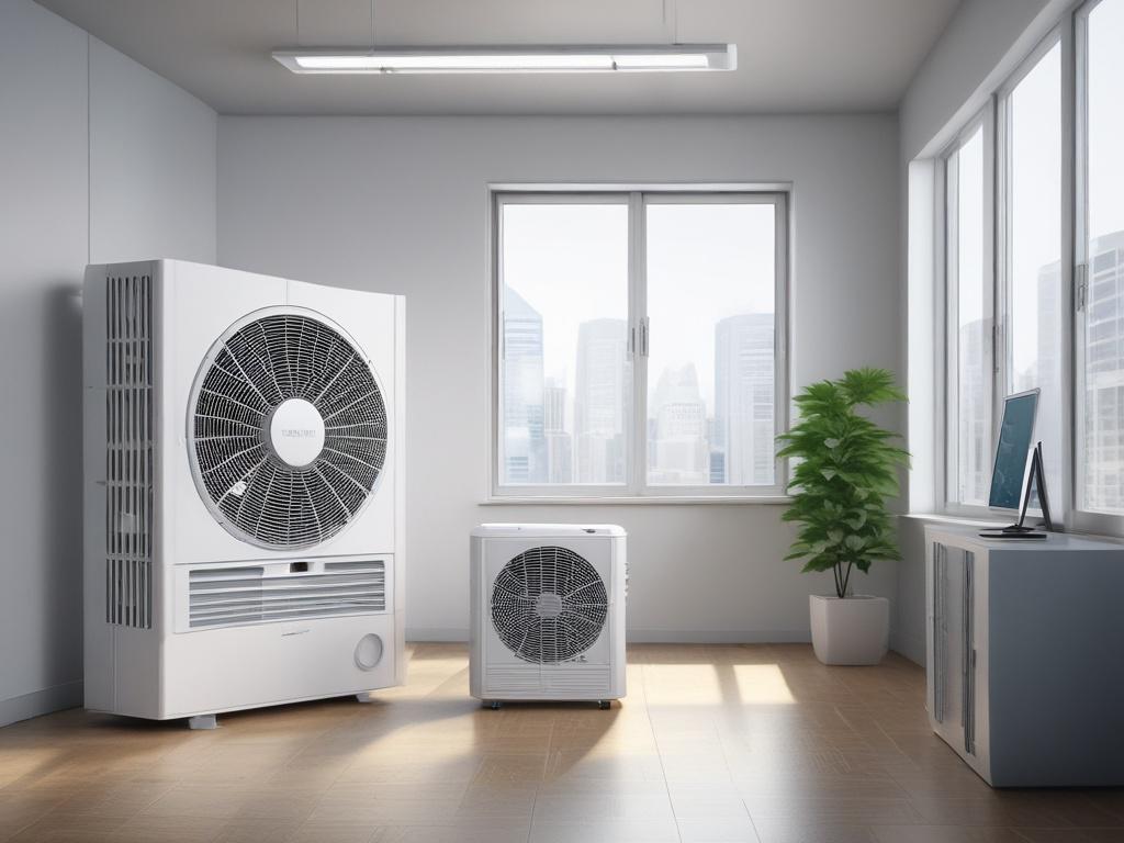 A 3D rendering of a modular air conditioning system design