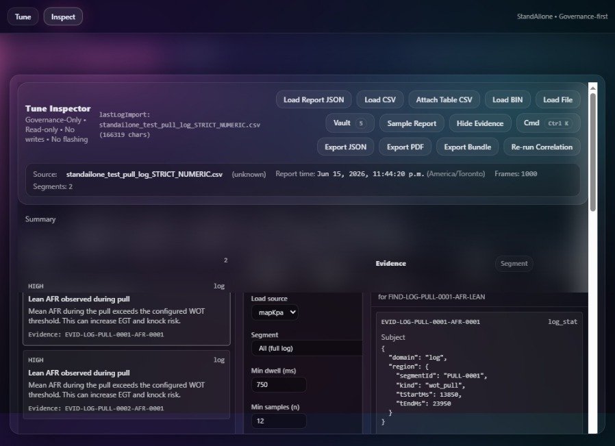Tune Inspector Pro Analysis View