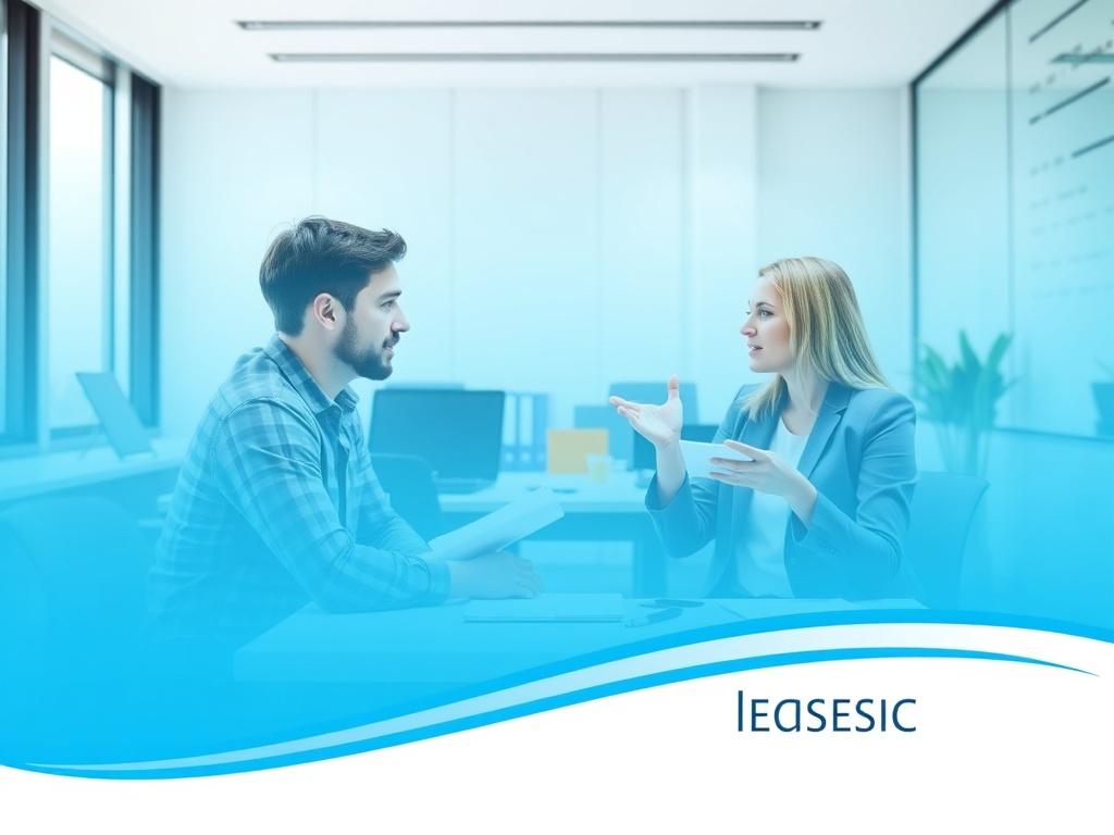 A high-resolution image of a private one-on-one class setting, featuring a student and a trainer engaged in a discussion. The background should be a modern and well-lit room with educational materials visible. The student appears focused, taking notes, while the trainer is gesturing, emphasizing a point. The overall atmosphere is professional yet inviting, conveying a sense of personalized education.