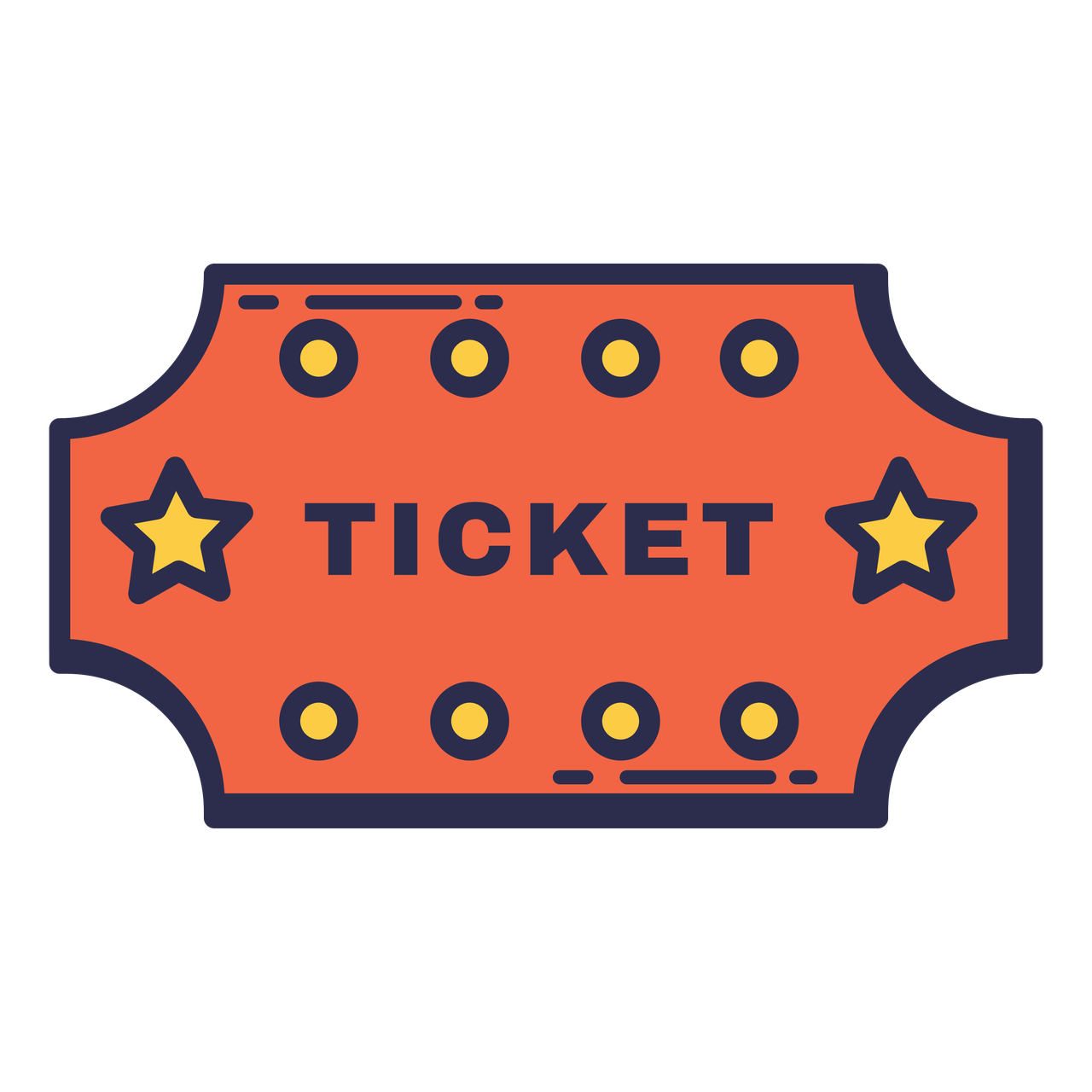 ticket cinema movie illustration set fill style.png