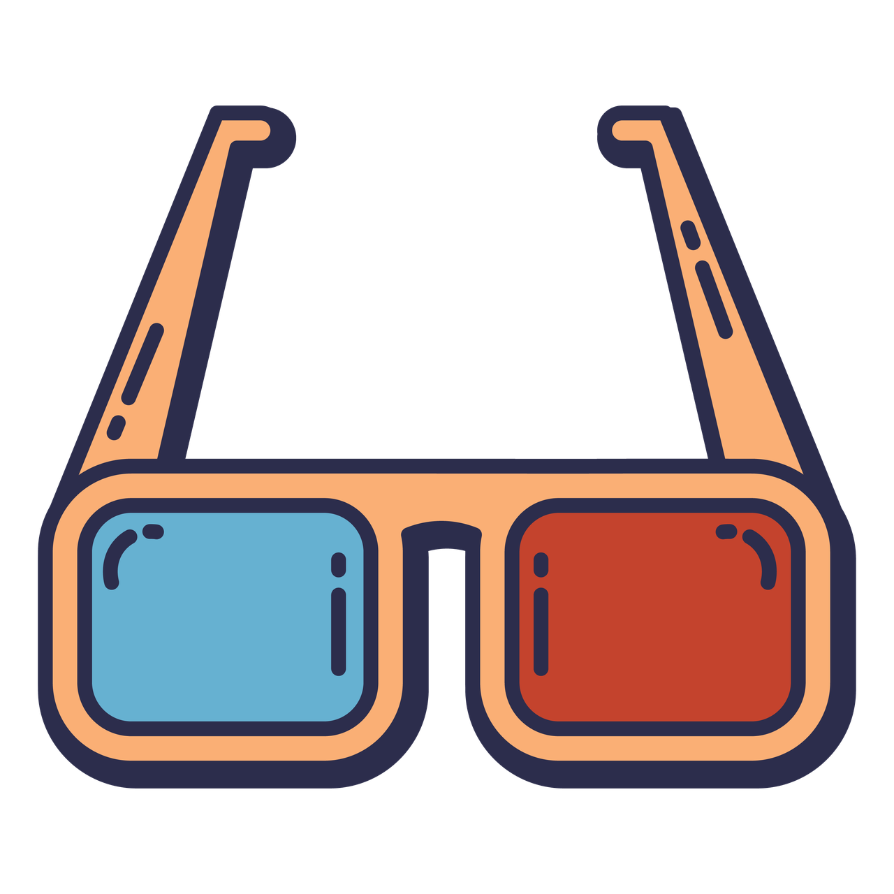glasses cinema movie illustration set fill style.png