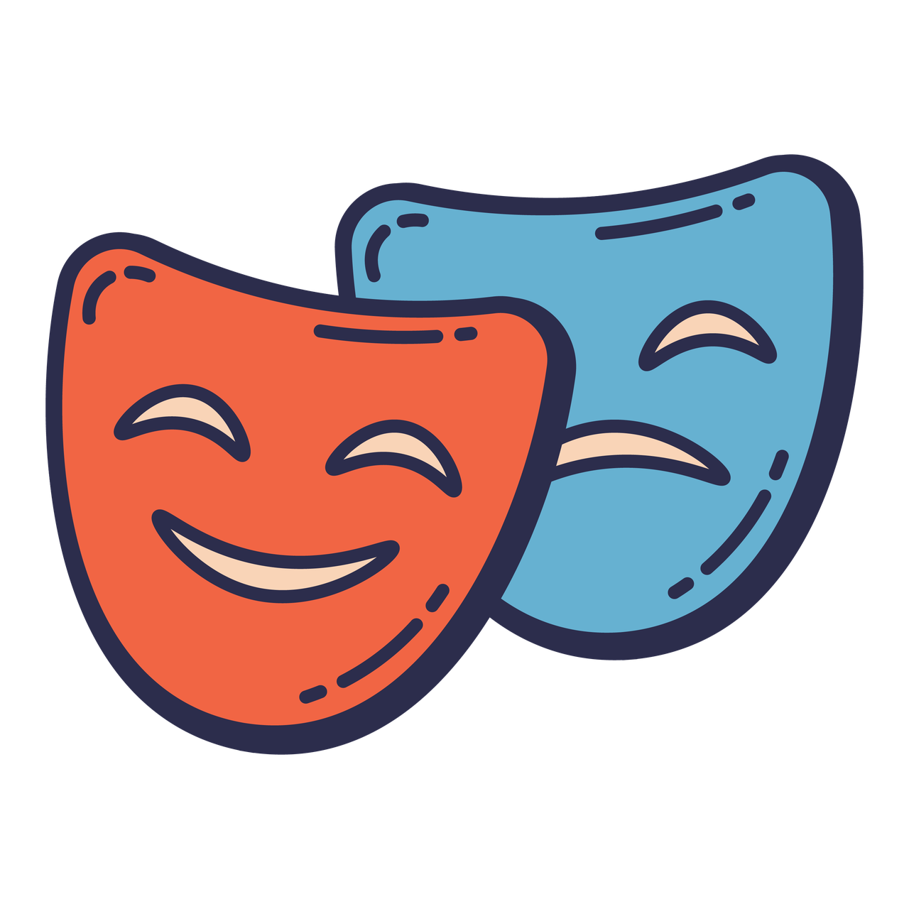 mask cinema movie illustration set fill style.png