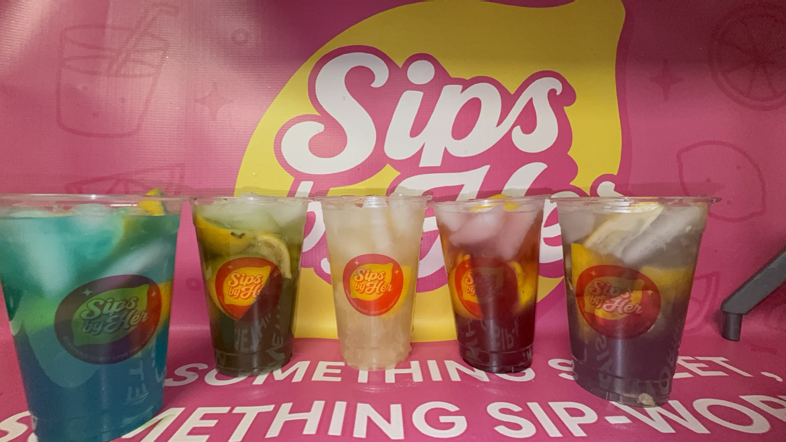 Colorful array of Sips beverages