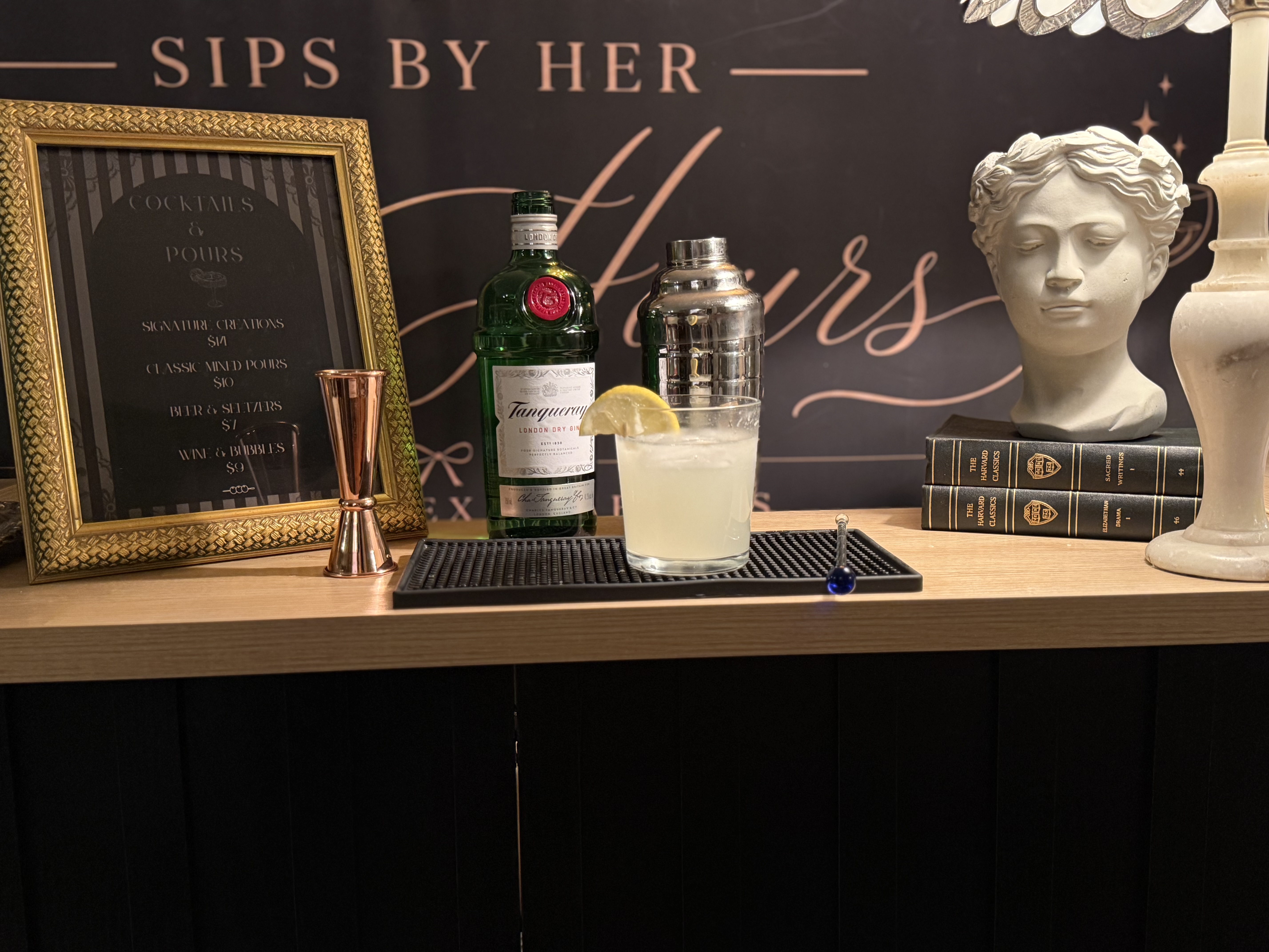 Elegant cocktail service setup