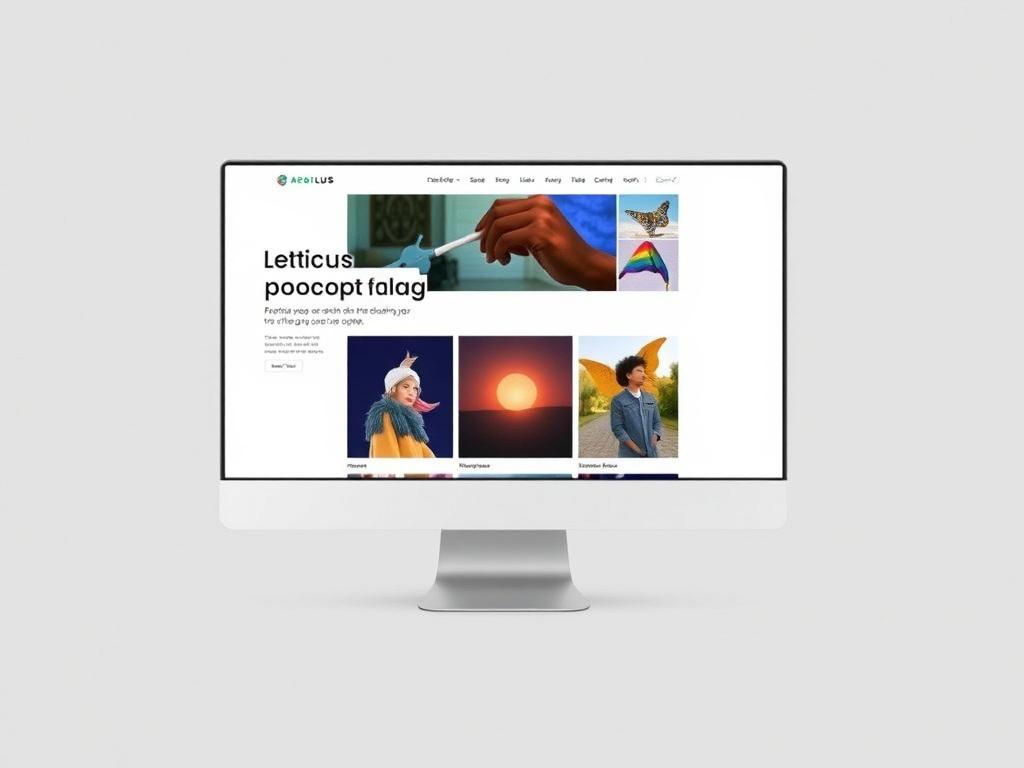 A high resolution image of an artist's portfolio website displayed