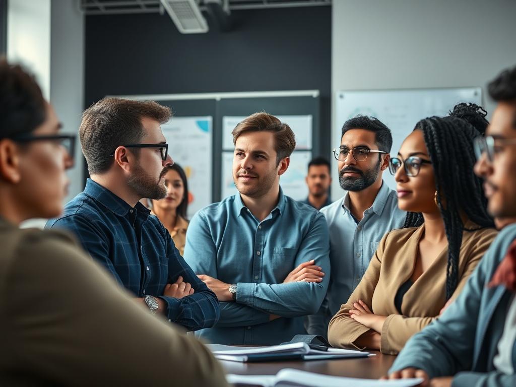A close up shot of a diverse group of individuals