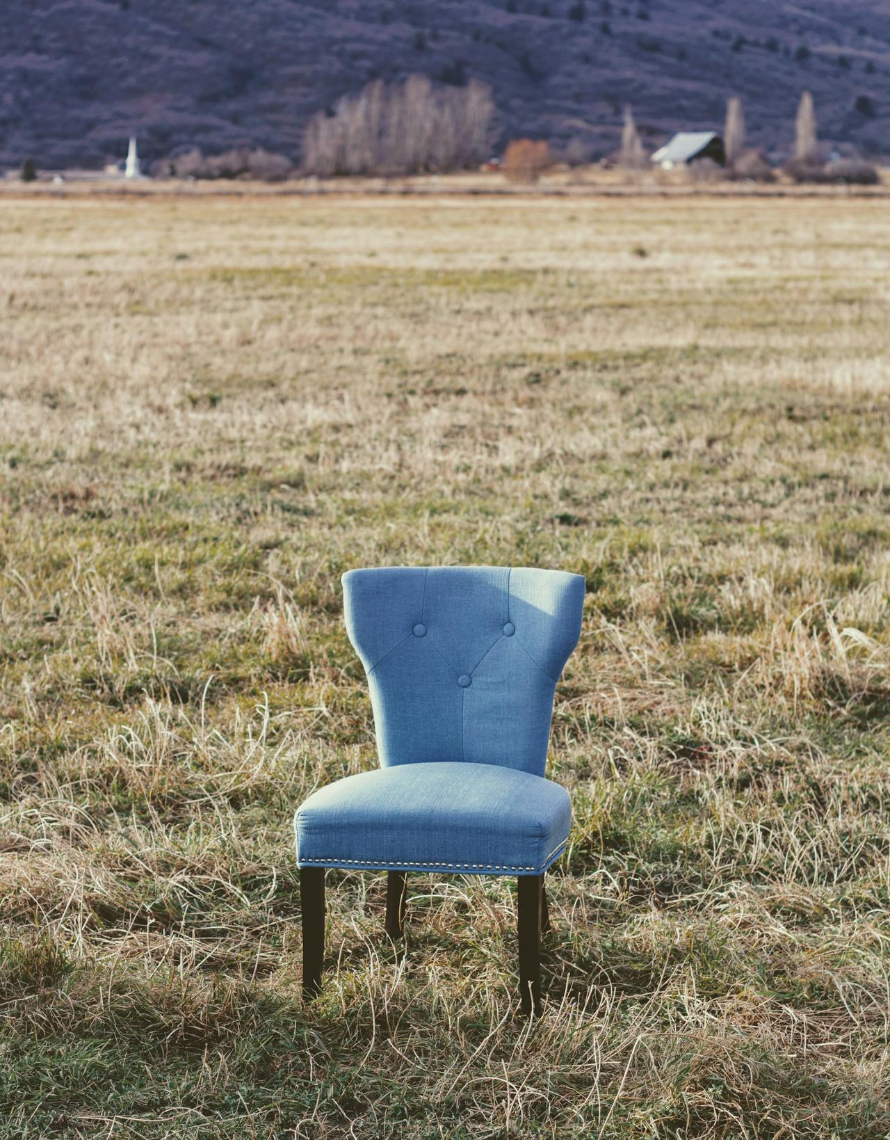 Blue Chair in Field