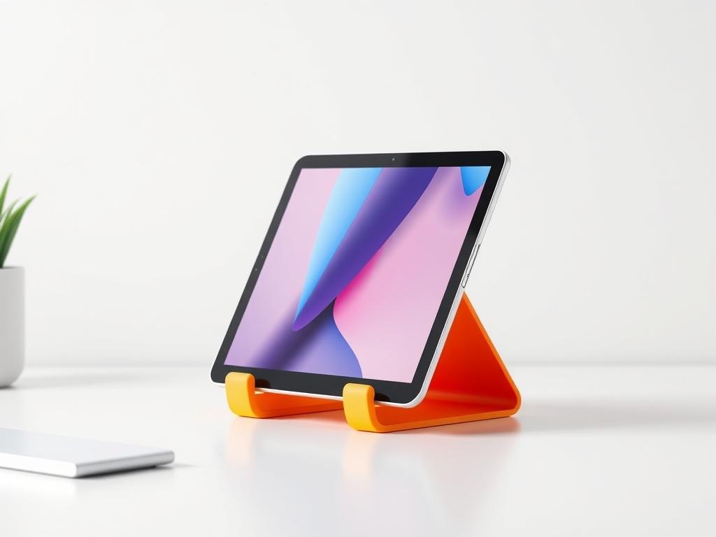 A realistic high resolution image of a colorful 3D printed