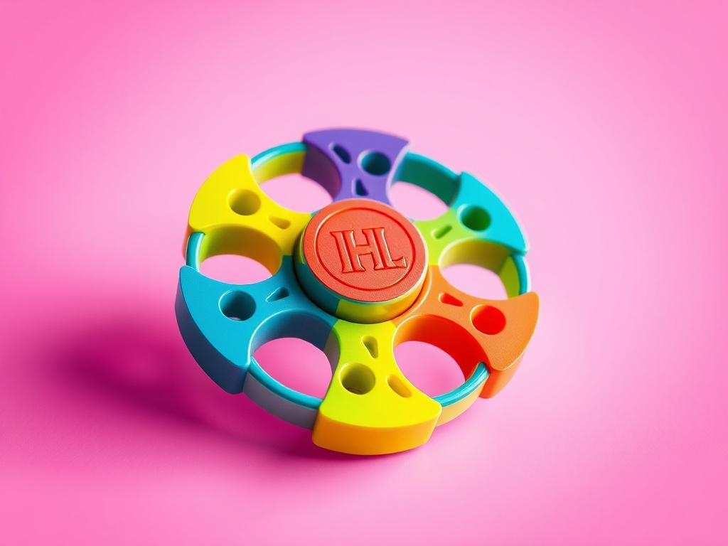 A realistic high resolution image of a colorful 3D printed