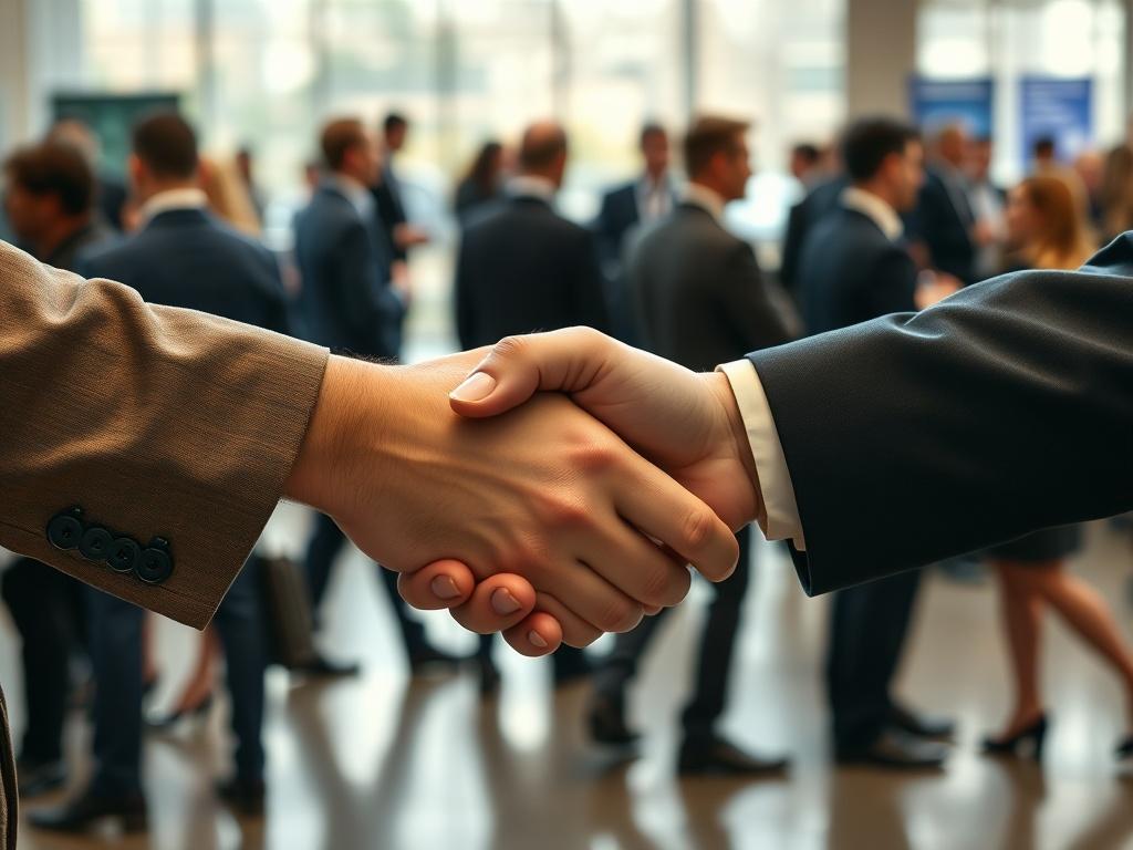 A close up of two hands shaking, symbolizing partnership and