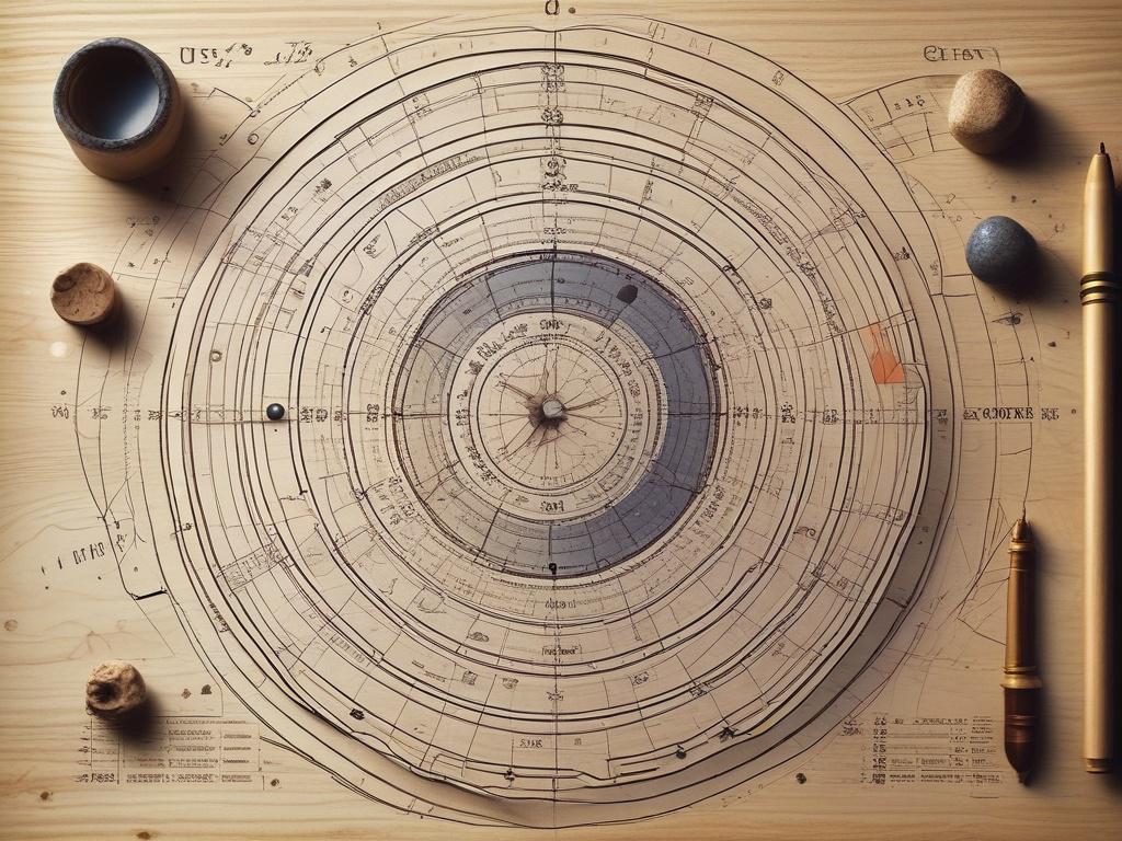Create a photorealistic image of a beautifully detailed astrological birth chart laid out on a minimalist wooden table. The chart should be colorful and vibrant, featuring the twelve zodiac signs, celestial symbols, and intricate details representing the planets and houses. The background should be softly blurred to emphasize the chart, with warm natural light illuminating the scene, creating a serene and inviting atmosphere. The overall composition should be clean and simple, highlighting the essential ele