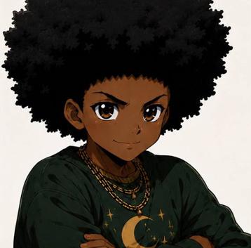 Red - The courageous hero with afro hairstyle
