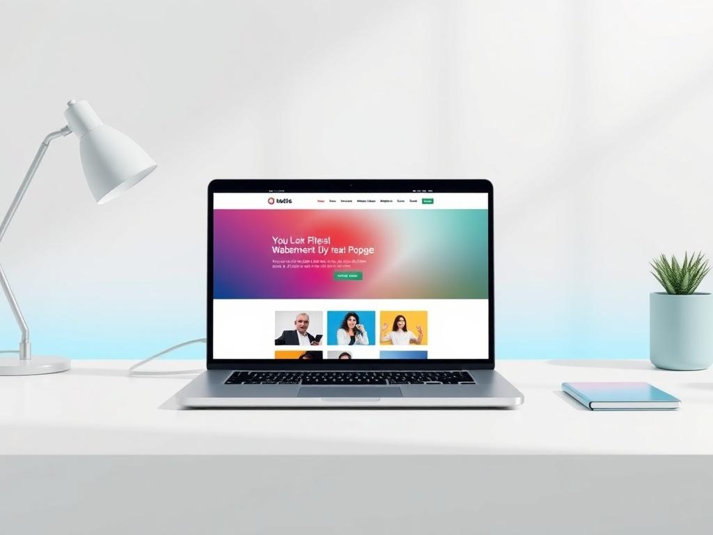 A clean, minimalist design of a modern office workspace with