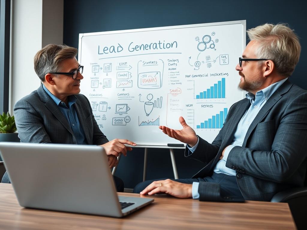 A close up shot of a consultant discussing lead generation