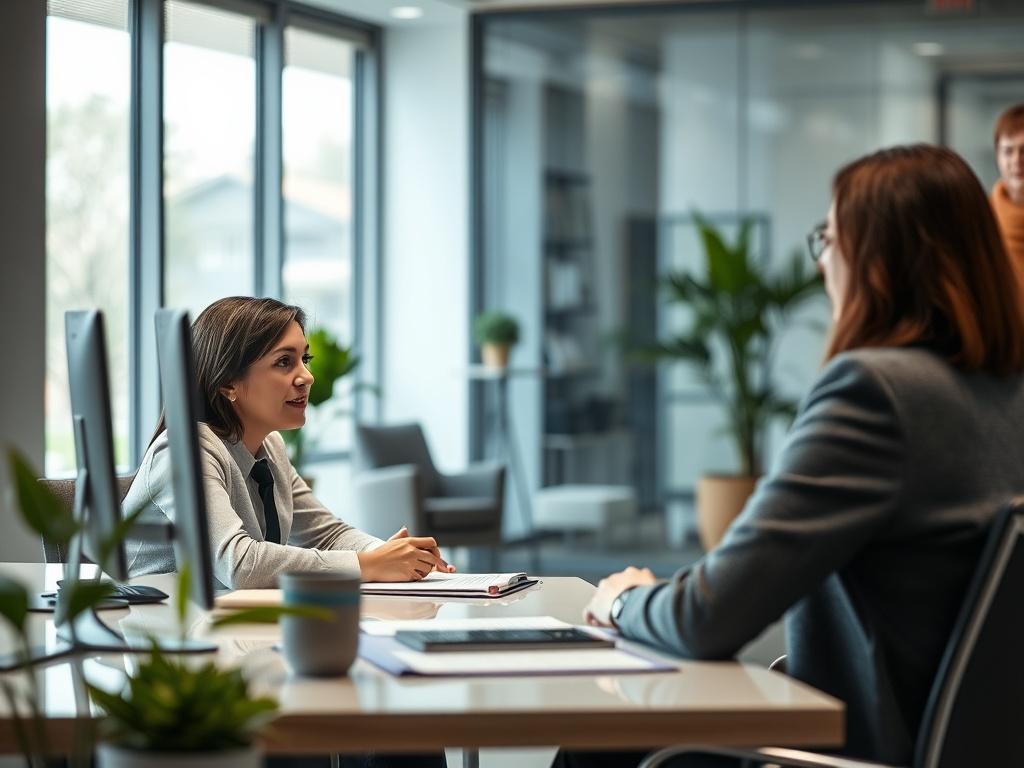 A close up shot of a professional advisor sitting at