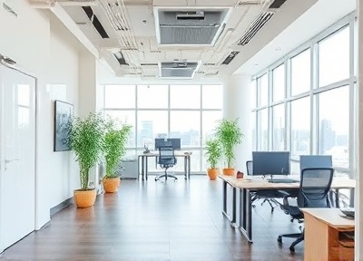 Commercial contractors planning and measuring office space