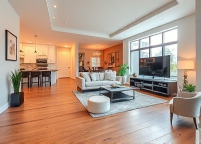 Modern residential living room with professional construction quality