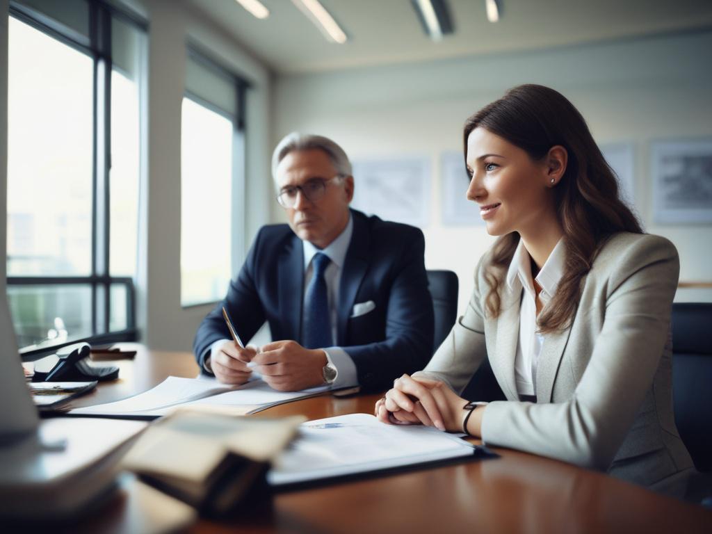 A close up of a financial consultant speaking with a