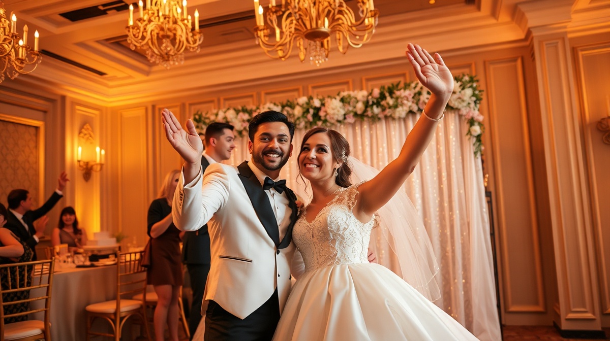 Wedding event with photo booth