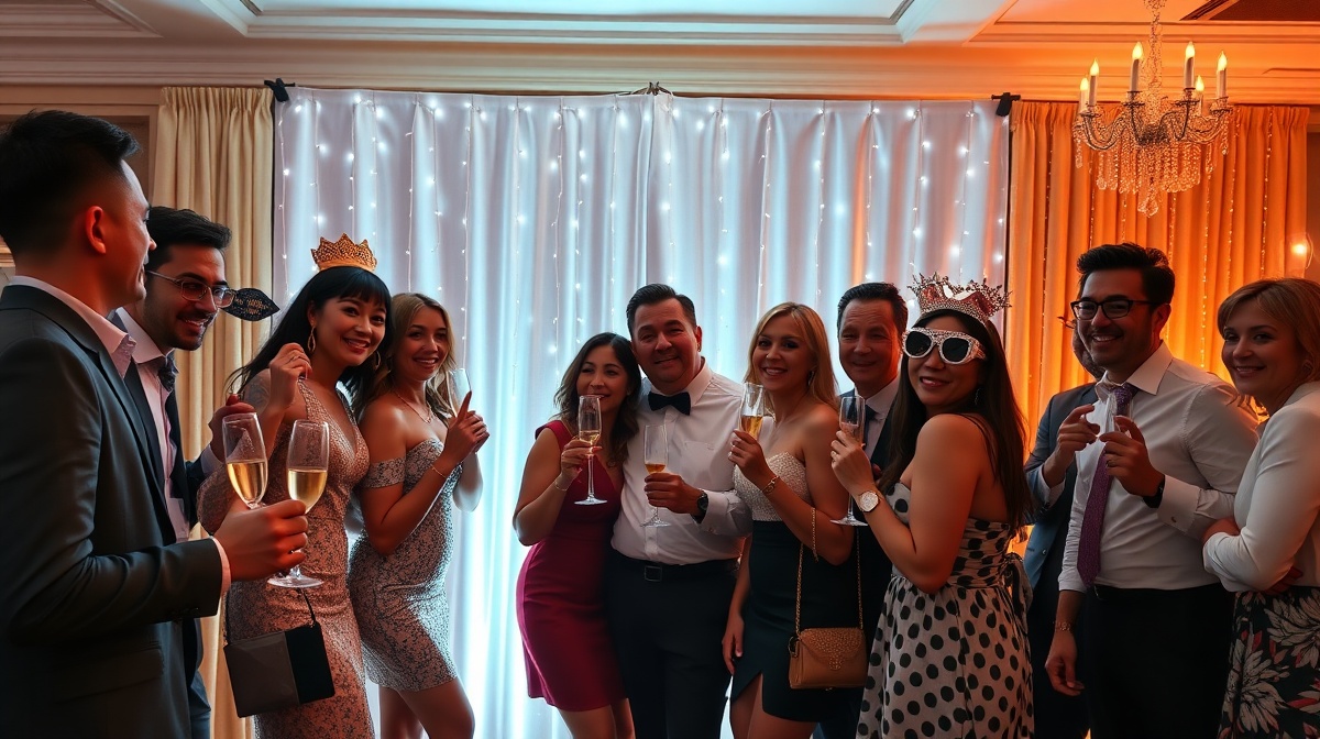 Party event with photo booth