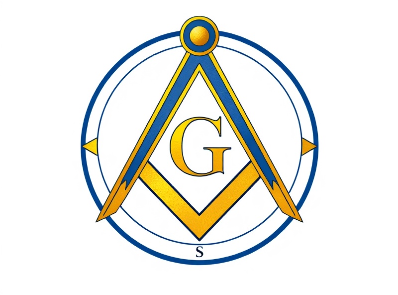 Masonic Square and Compass symbol with the letter G