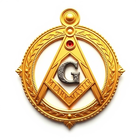 Mark Master Mason ceremonial badge with ornate masonic design