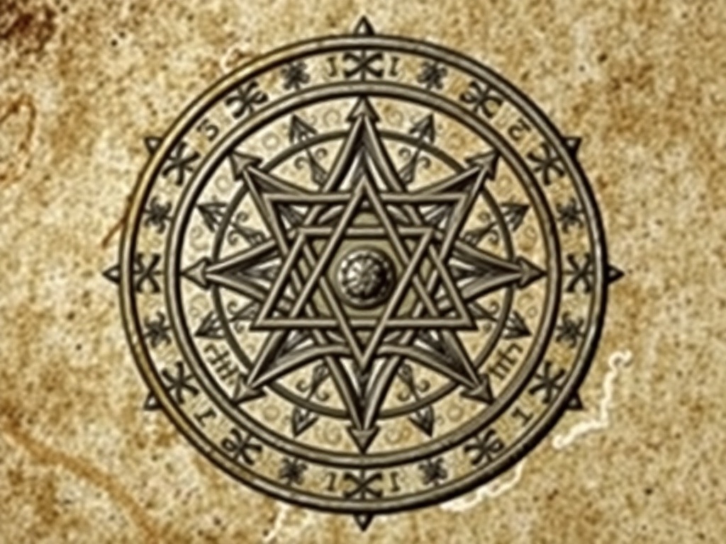 Knights Templar seal with sacred geometry and mystical symbols