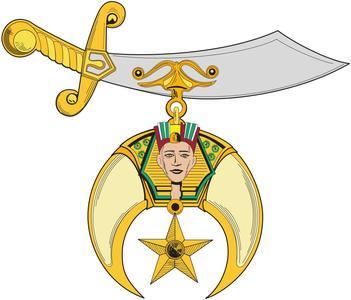 Shriners International emblem with red fez and crescent star