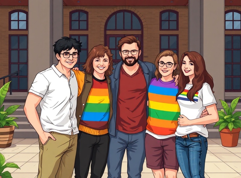 Gamma Rho Lambda members celebrating LGBTQ+ pride and inclusive community in collegiate setting