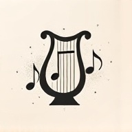 Music symbol - musical notes and lyre