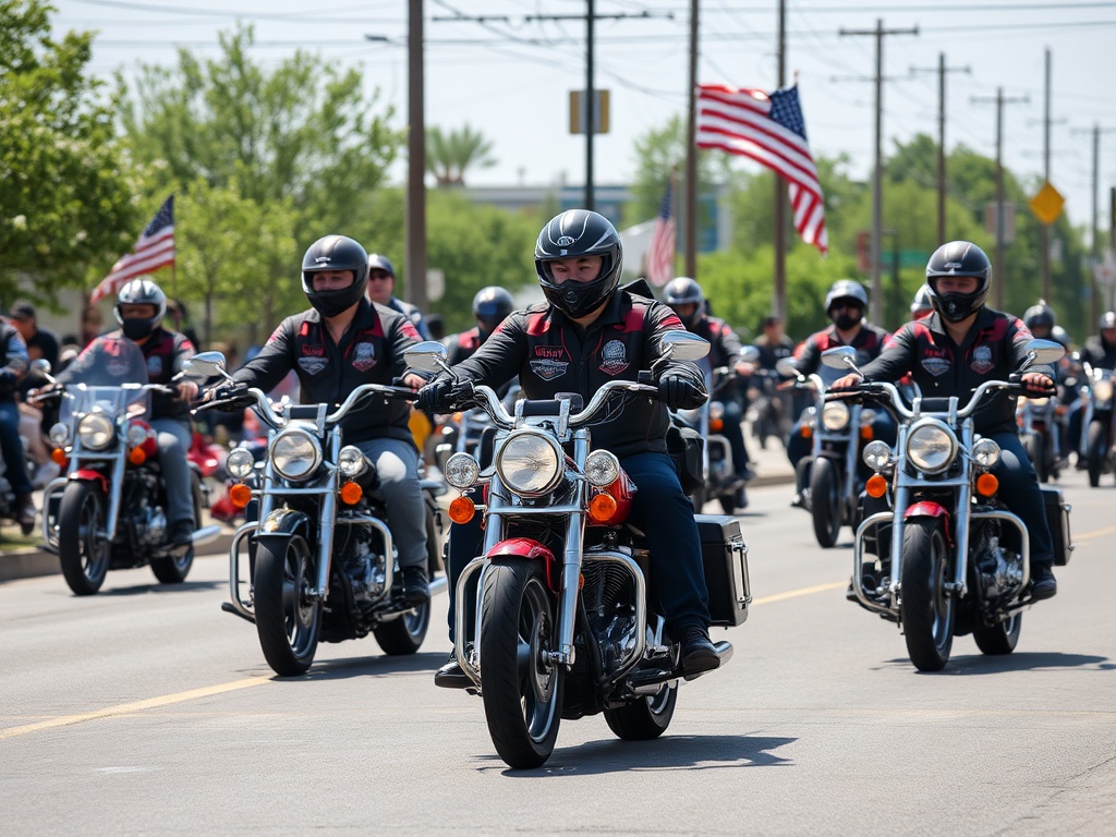 Widow's Sons members on motorcycles engaged in charity rides and community service activities