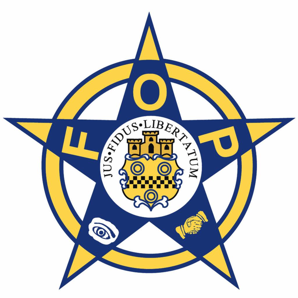 Fraternal Order of Police emblem with police shield and fraternal elements